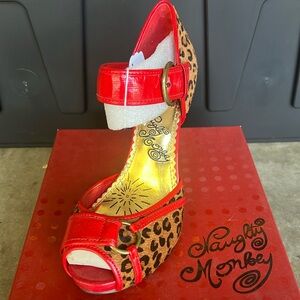 Naughty Monkey - Chutes and Ladders 2 - Leopard Heels - Size 8 1/2